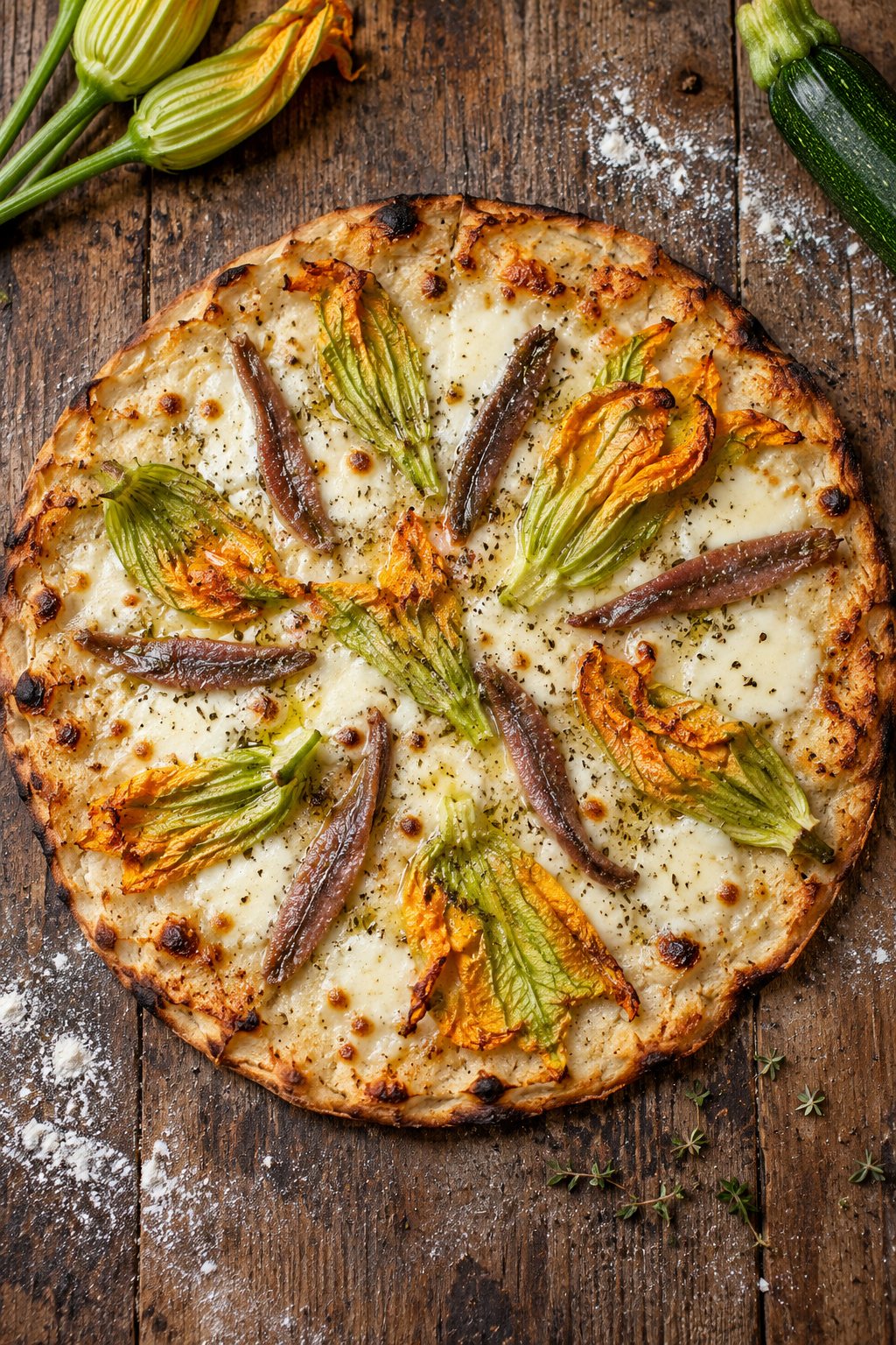 Foto 1 di Romana scrocchiarella con fiori di zucca e alici